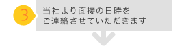 03:当社より面接の日時をご連絡させていただきます